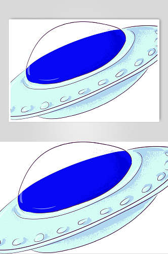 飞碟航天动物插画矢量素材
