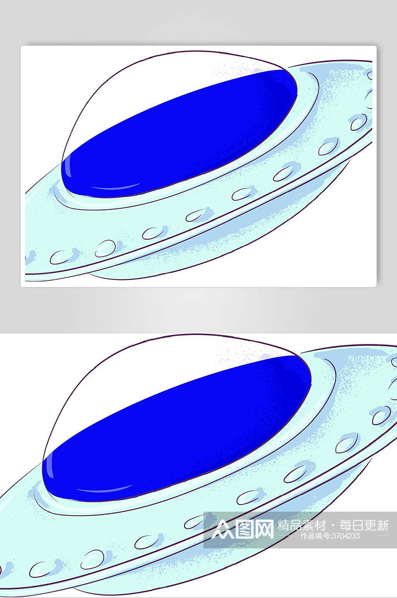 飞碟航天动物插画矢量素材素材