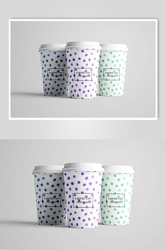 杯子圆形立体留白咖啡杯包装样机
