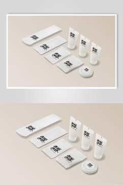 白色中国风民宿品牌VI设计展示样机