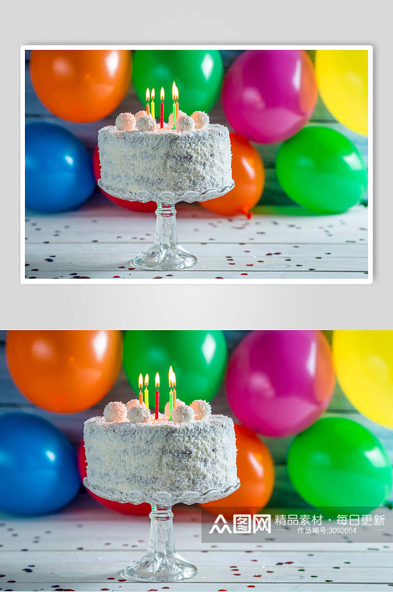 彩色生日蛋糕食品美食图片素材