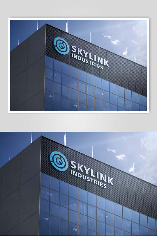 墙面户外立体logo样机