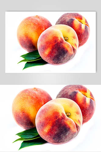 绿色生态桃子食品水果高清图片