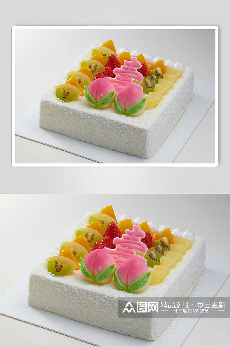 创意寿桃生日蛋糕食物摄影图片素材