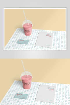 创意杯子食品包装贴图样机