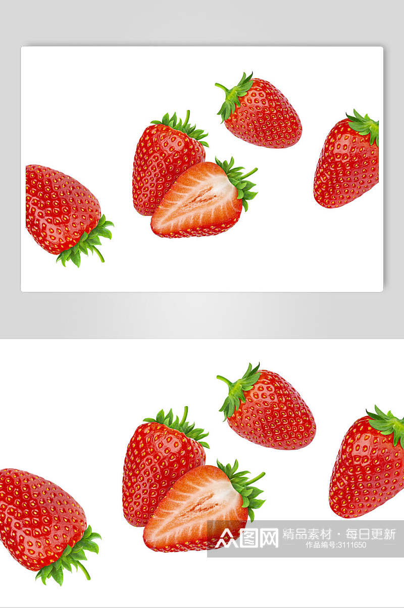 绿色生态草莓水果高清图片素材