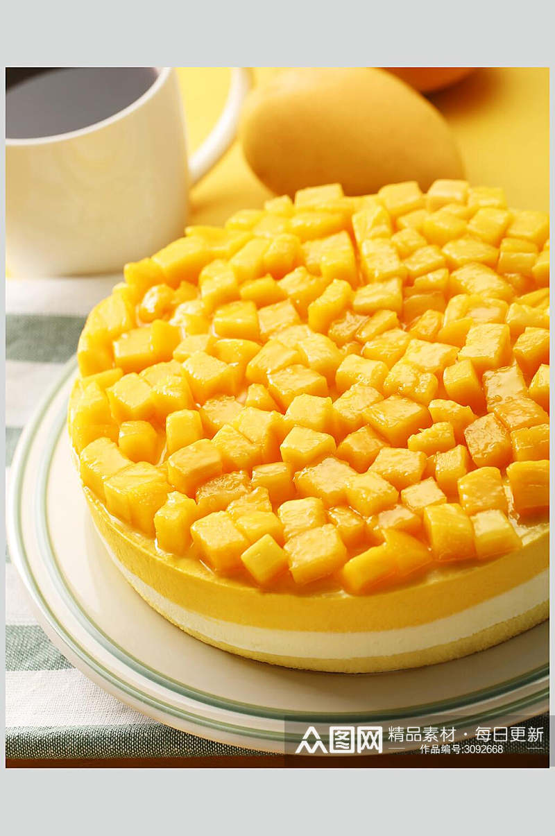 芒果生日蛋糕食品美食图片素材