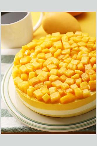 芒果生日蛋糕食品美食图片