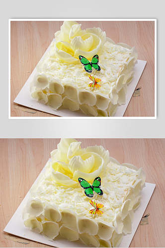 白色生日蛋糕食物图片
