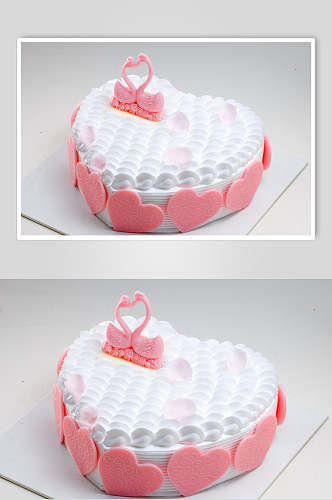 粉色生日蛋糕食物摄影图片
