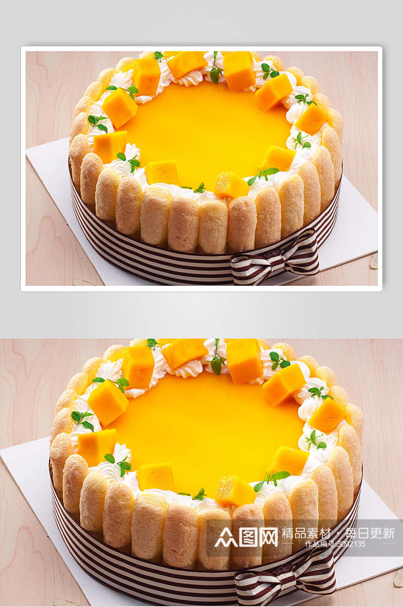 芒果生日蛋糕美食摄影图片素材