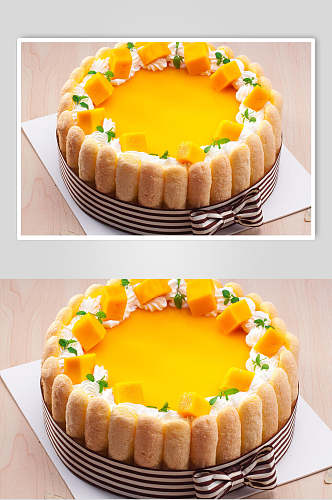 芒果生日蛋糕美食摄影图片