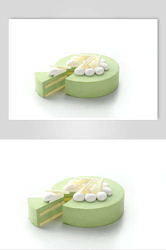 绿色生日蛋糕食品食物图片