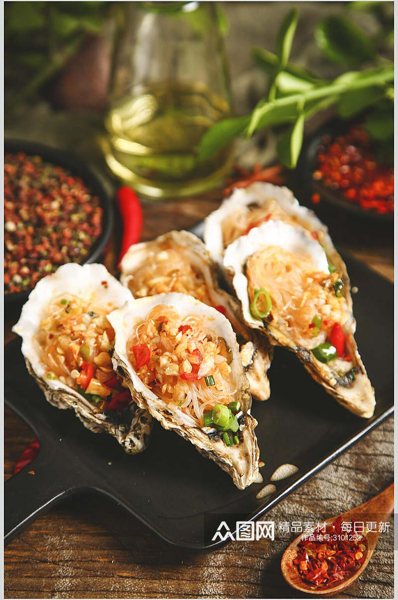 海鲜生蚝菜品摄影图素材