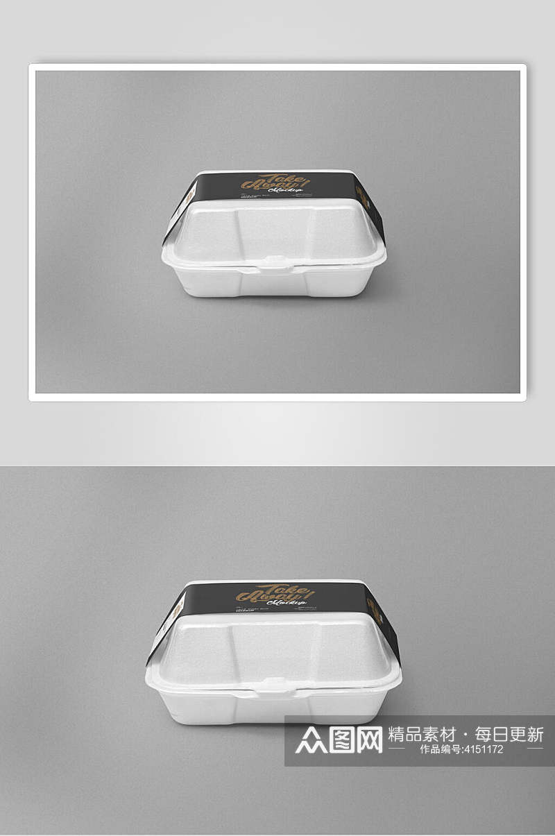 盒子灰白高端创意食品包装贴图样机素材