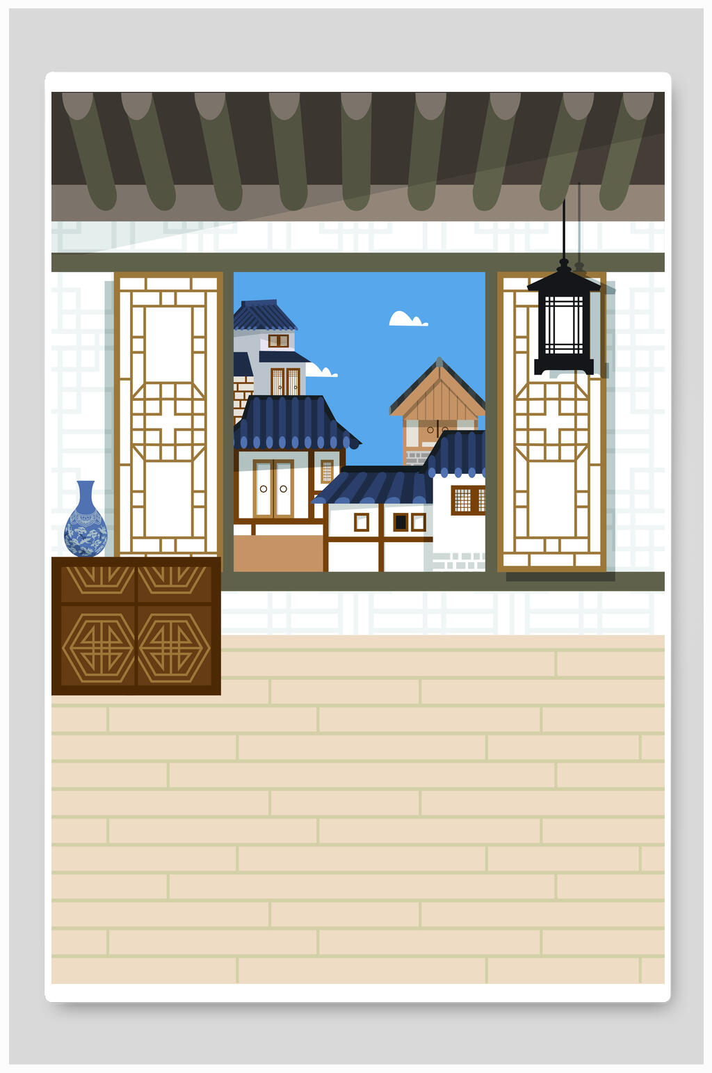 古镇建筑背景素材