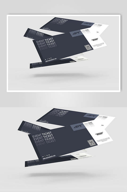 纸张黑白优惠券门票代金券展示样机