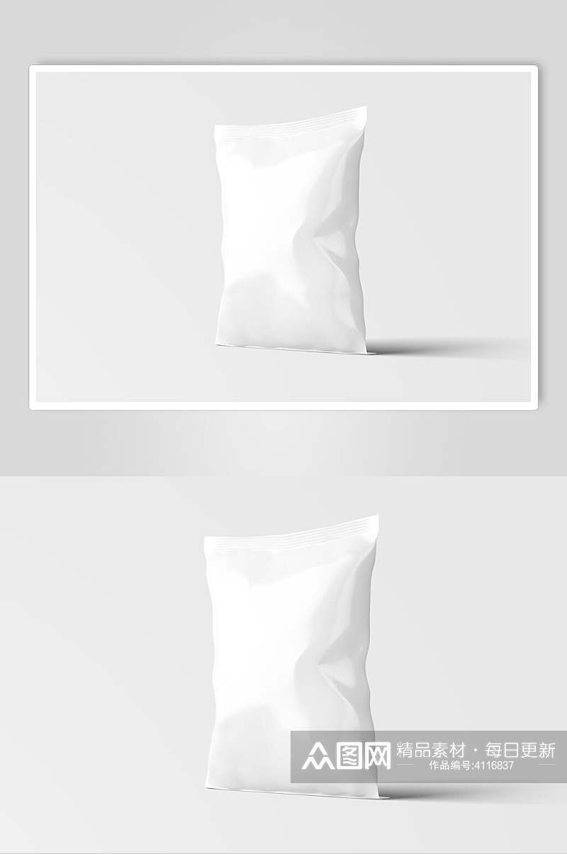 白色膨化食品零食包装样机素材