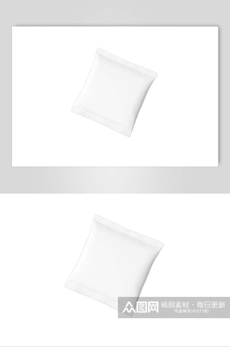 方形白色零食包装样机素材