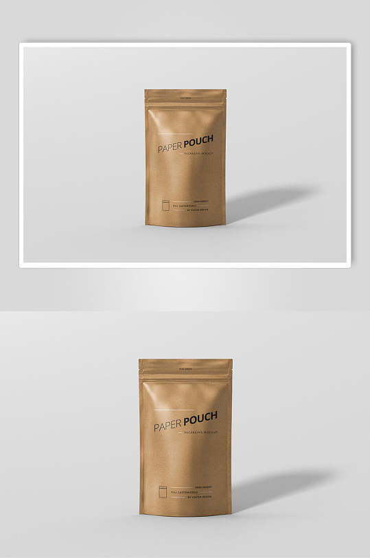 袋子立体留白阴影黄色包装袋样机