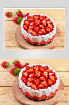 草莓生日蛋糕食物图片