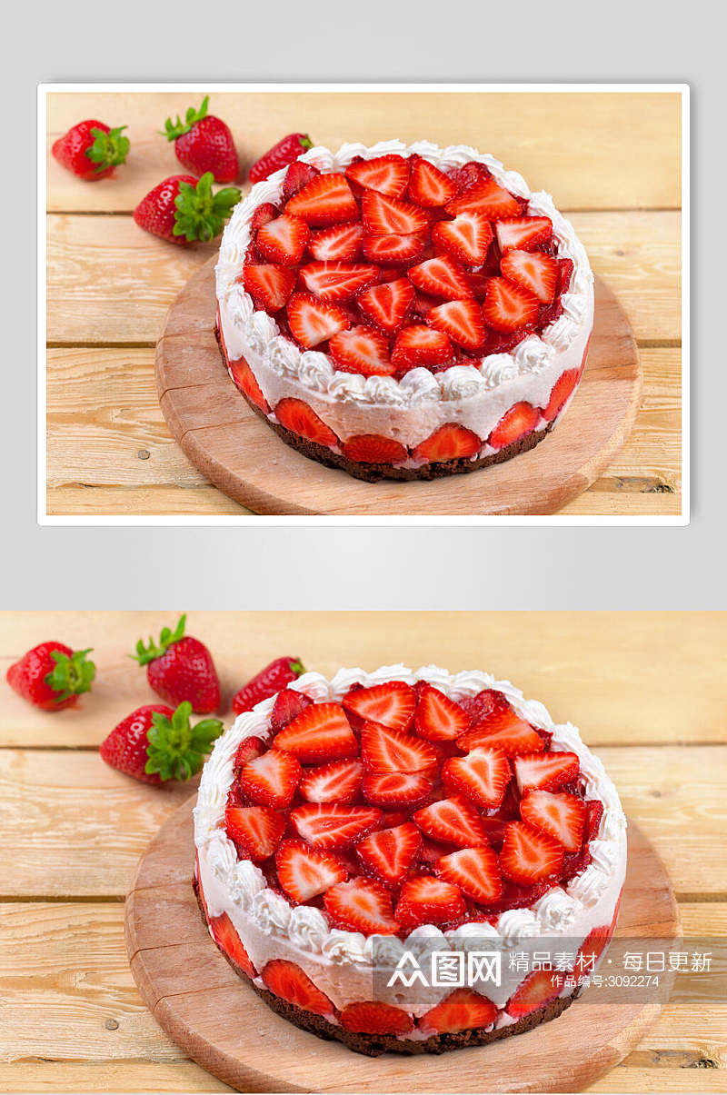 草莓生日蛋糕食物图片素材