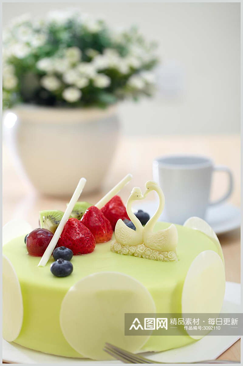 清新生日蛋糕美食摄影图片素材