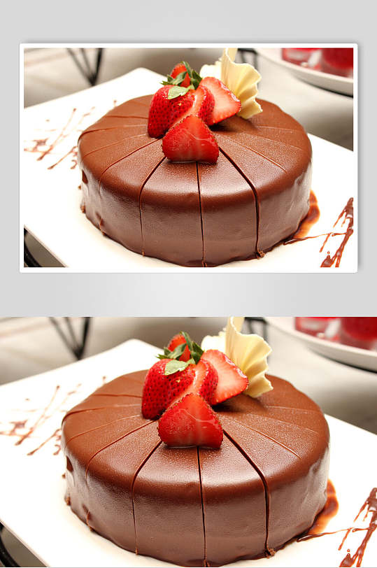 招牌美味草莓生日蛋糕食物图片