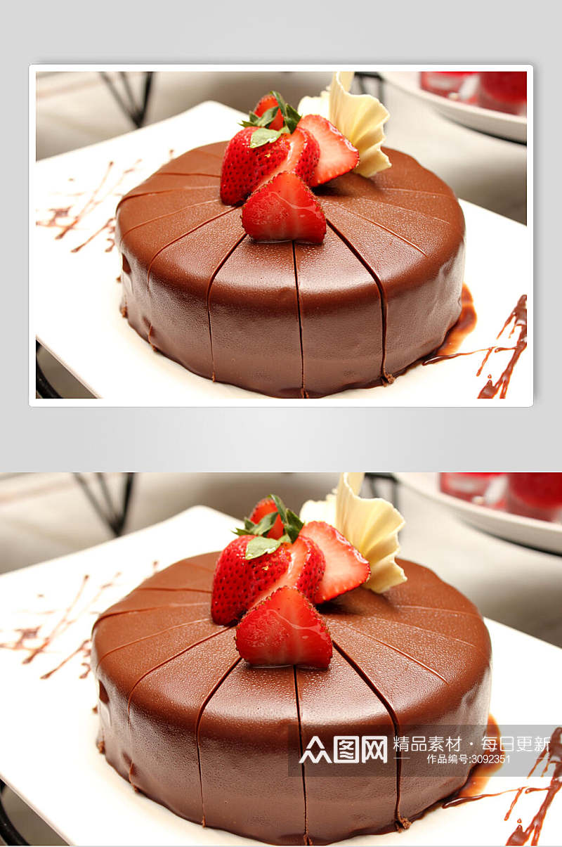 招牌美味草莓生日蛋糕食物图片素材