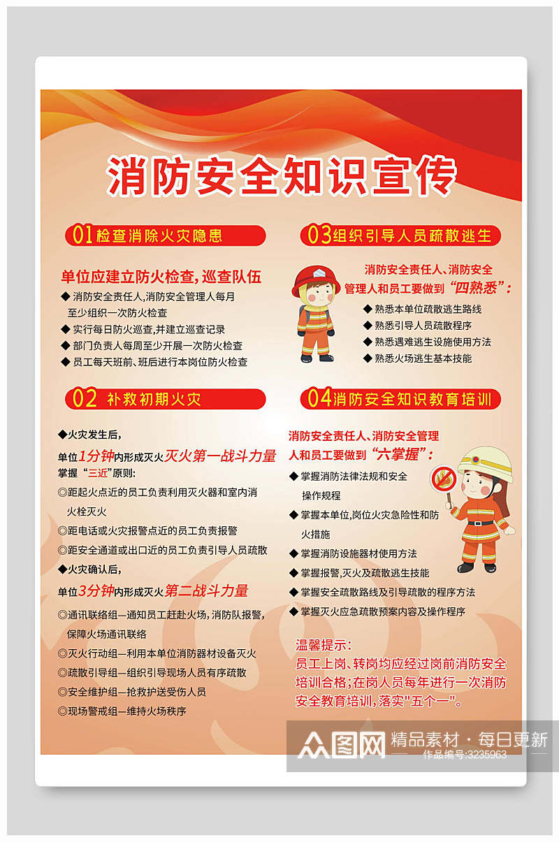 消防安全知识宣传消防安全海报素材