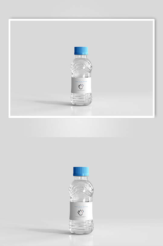 简约灰色立体留白矿泉水瓶样机-众图网