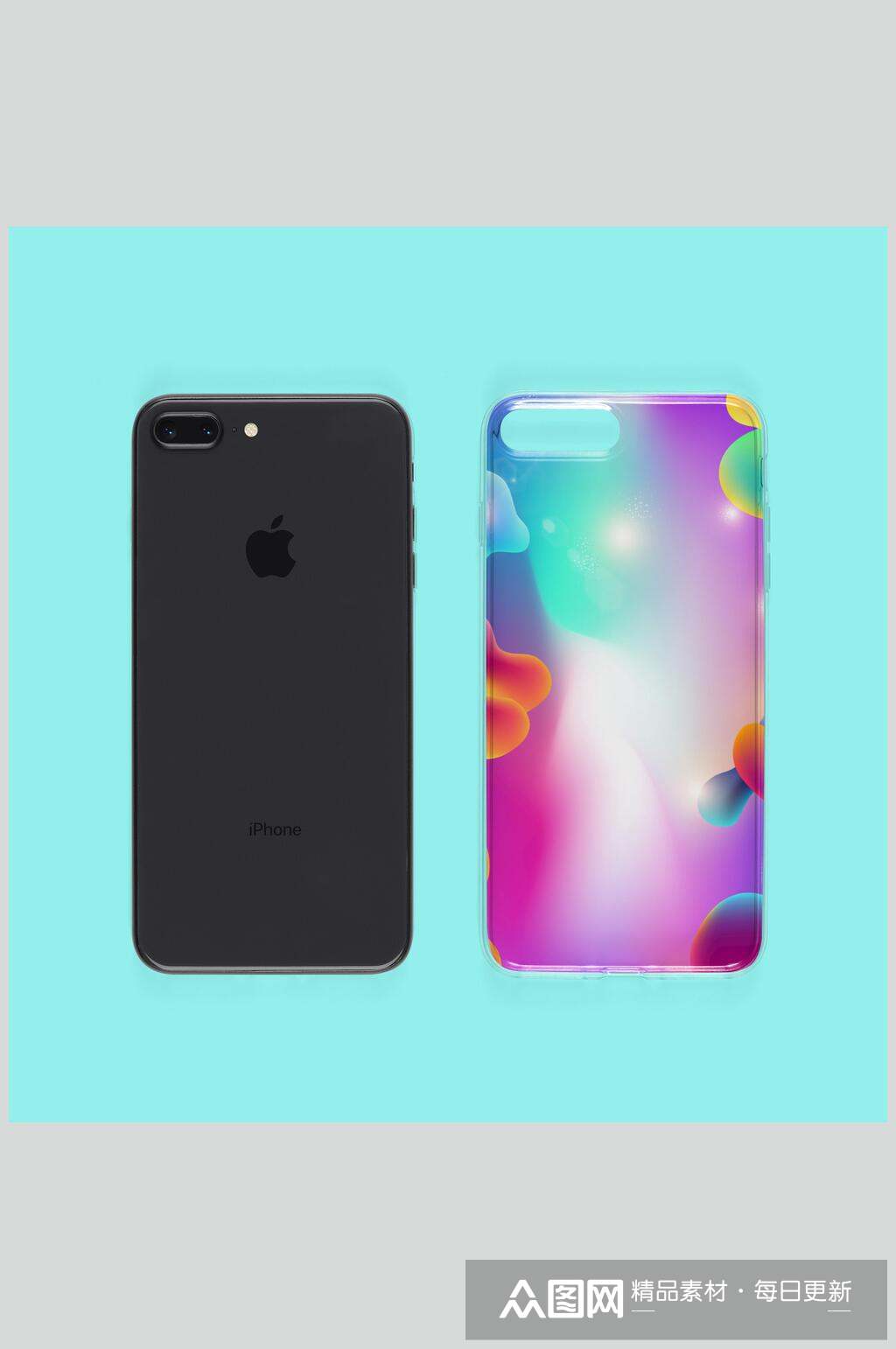 苹果图案手机壳八plus展示样机素材