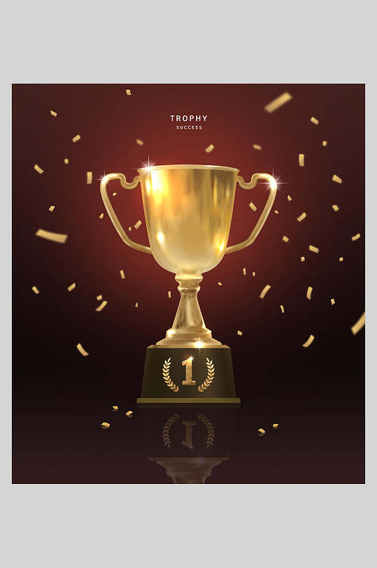 时尚红渐变高级感大气奖杯奖牌海报