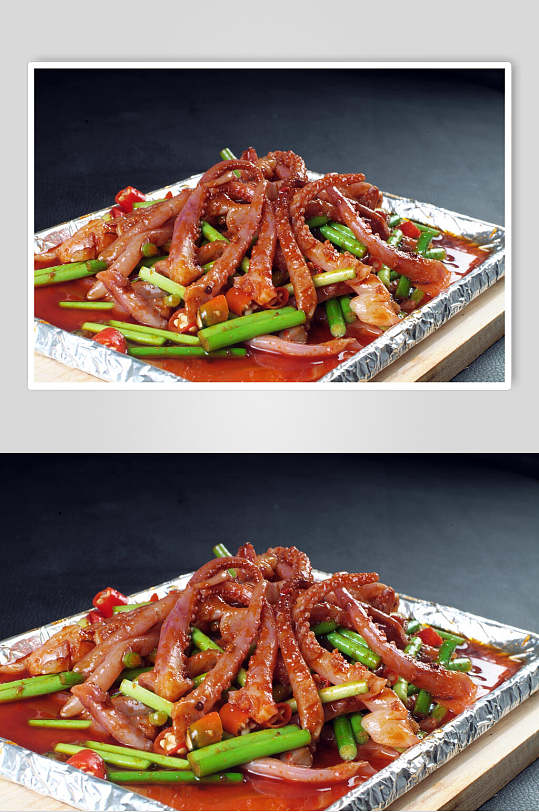 鱿鱼海鲜菜品摄影图