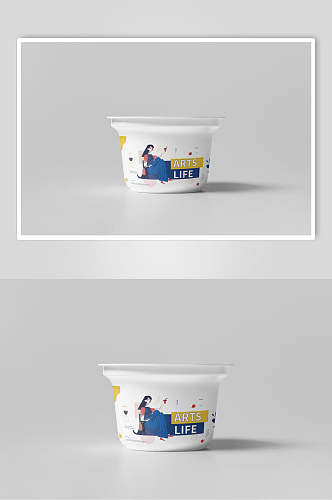 酸奶卡通人物包装盒样机