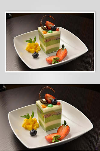 香浓美味水果生日蛋糕食物摄影图片