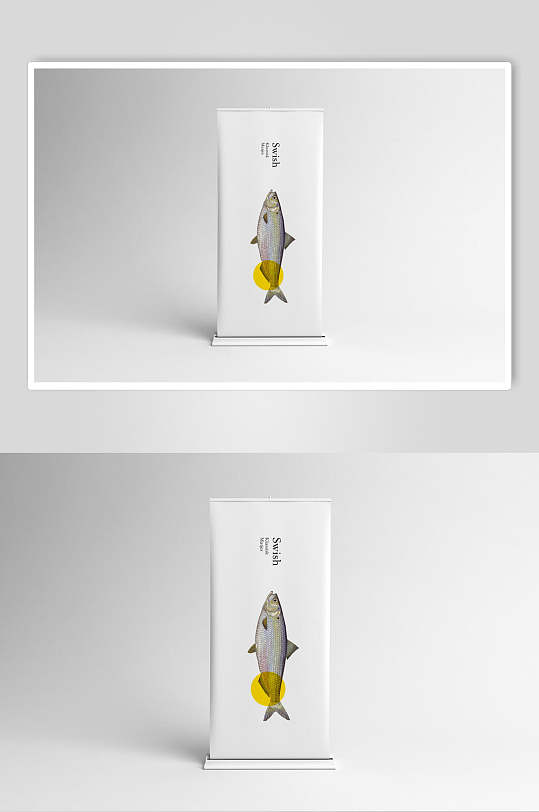 个性鱼类海鲜餐饮贴图展示样机