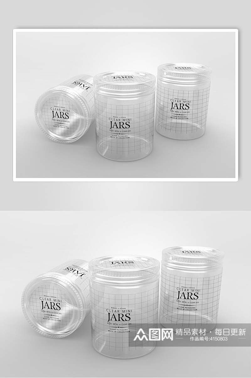 圆筒透明塑料桶样机素材
