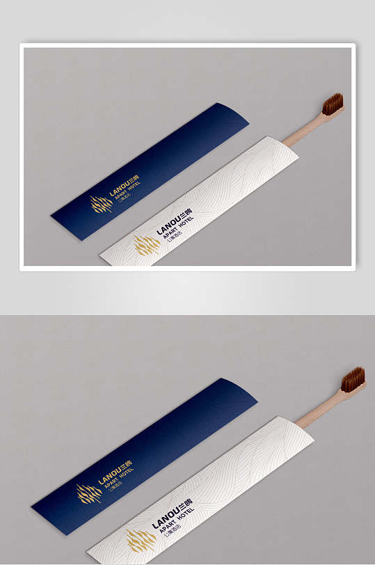 牙刷酒店品牌VI设计提案展示样机