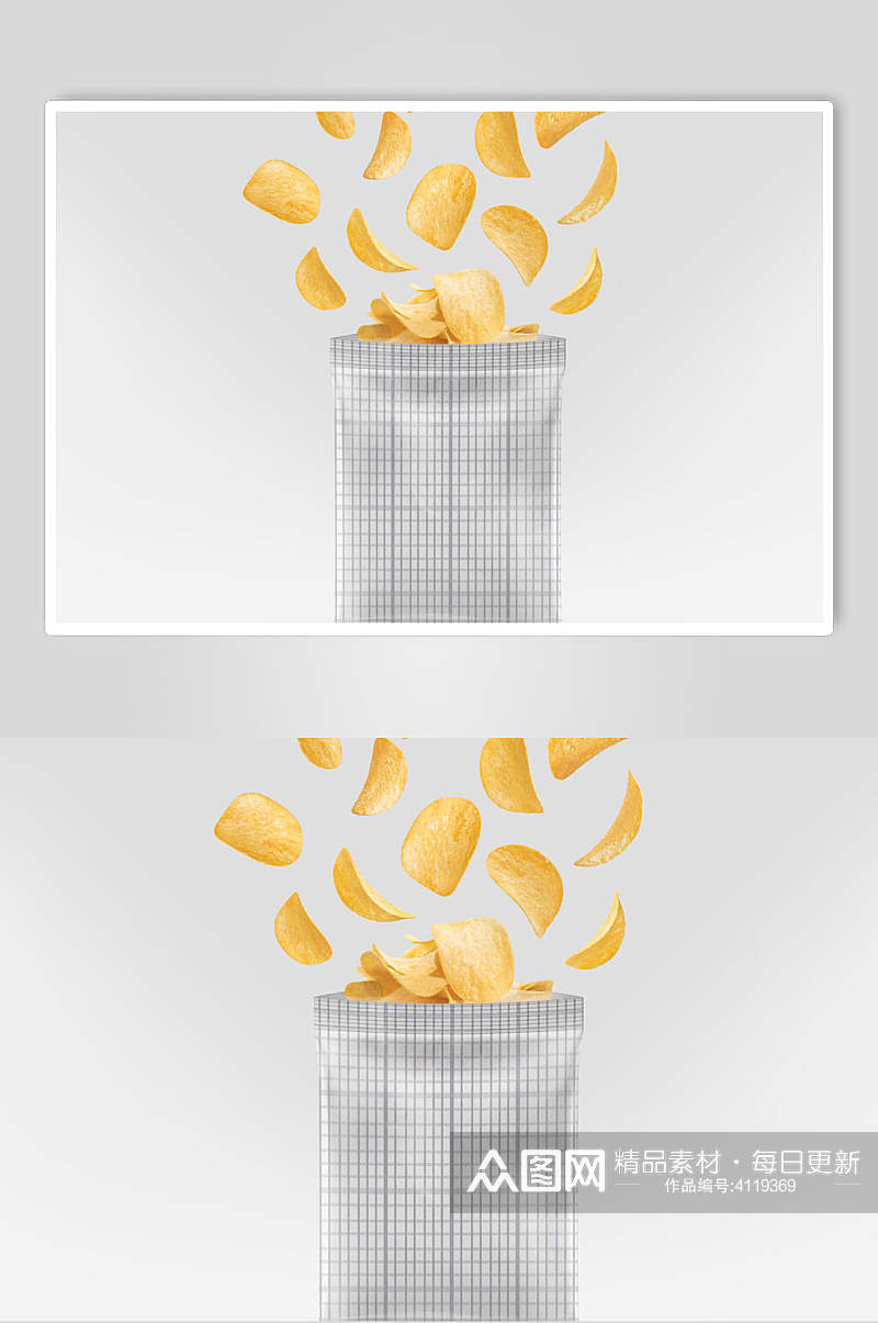 创意薯片零食包装样机素材