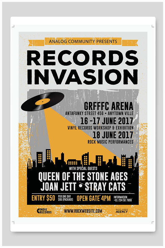 复古唱片欧美时尚音乐海报