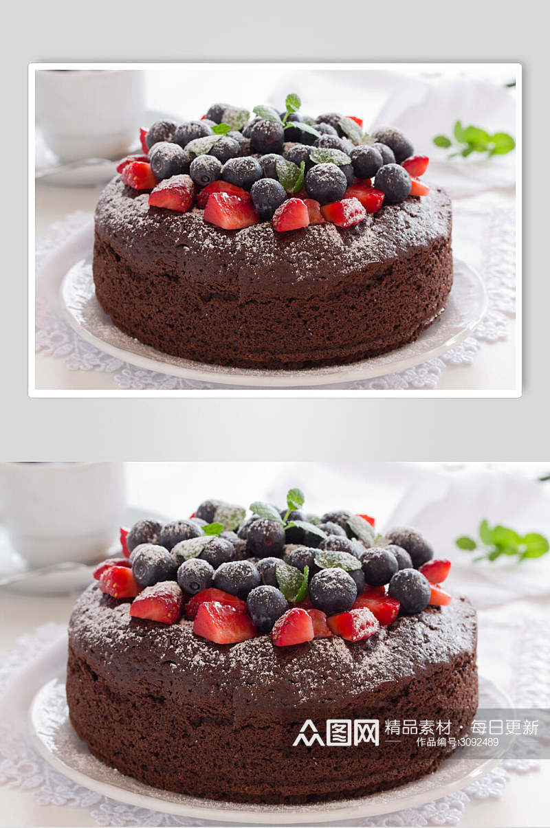 健康美味水果生日蛋糕食物高清图片素材