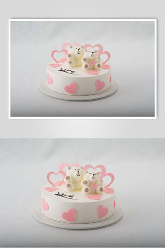 粉色可爱生日蛋糕食物图片