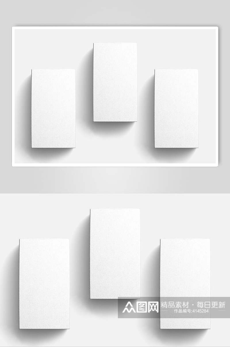 阴影白色立方体包装盒贴图样机素材