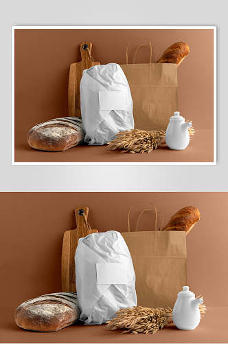 创意小麦纸袋子面包包装样机