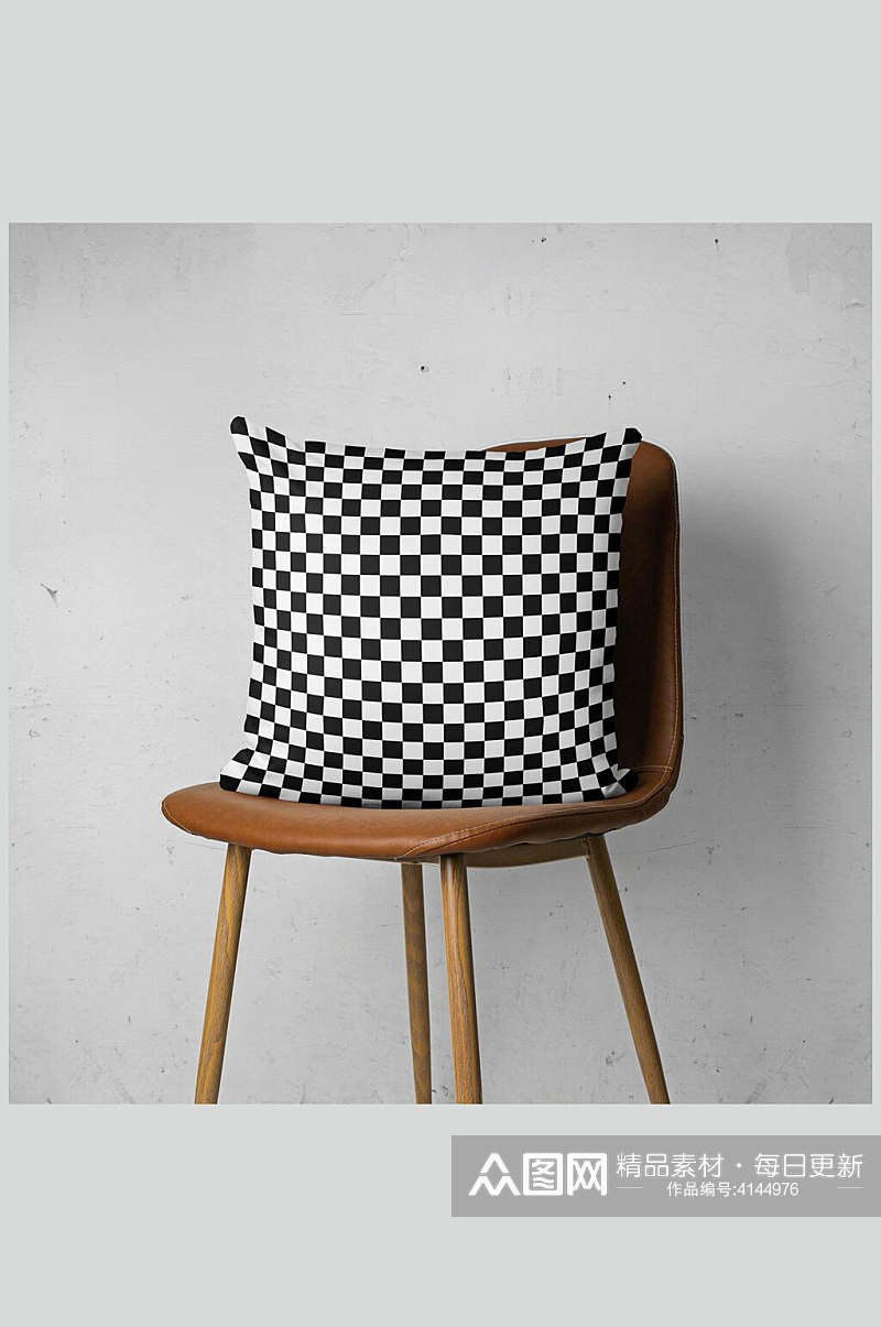椅子色块黑白高端创意抱枕枕头样机素材