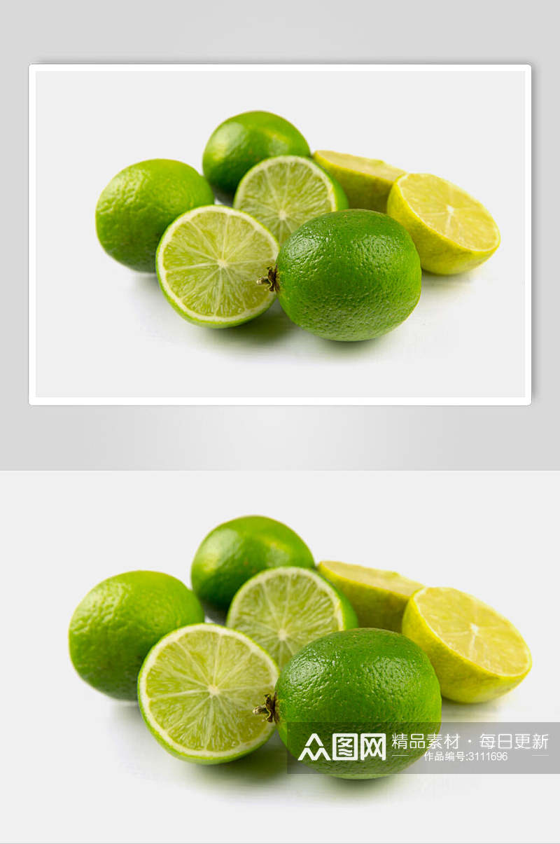 绿色有机青柠食品水果高清图片素材