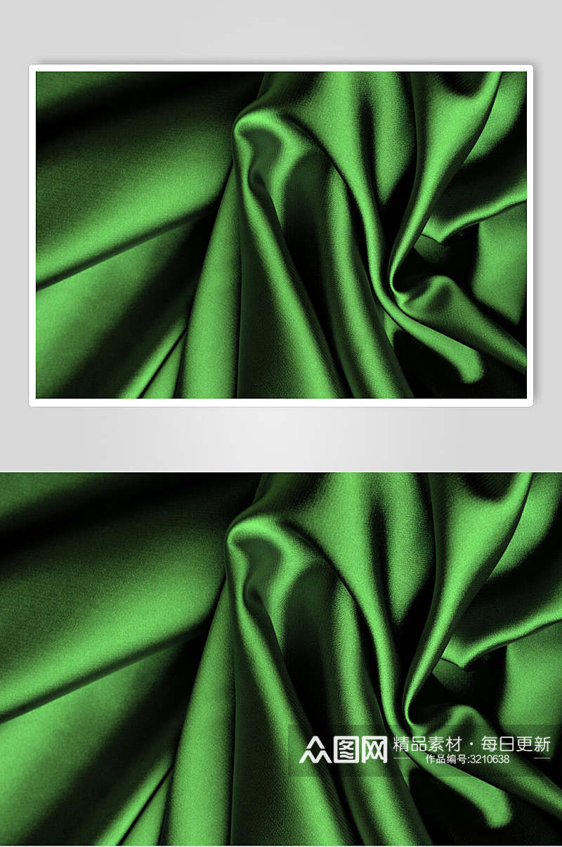 绿色绸缎面料丝绸布料图片素材