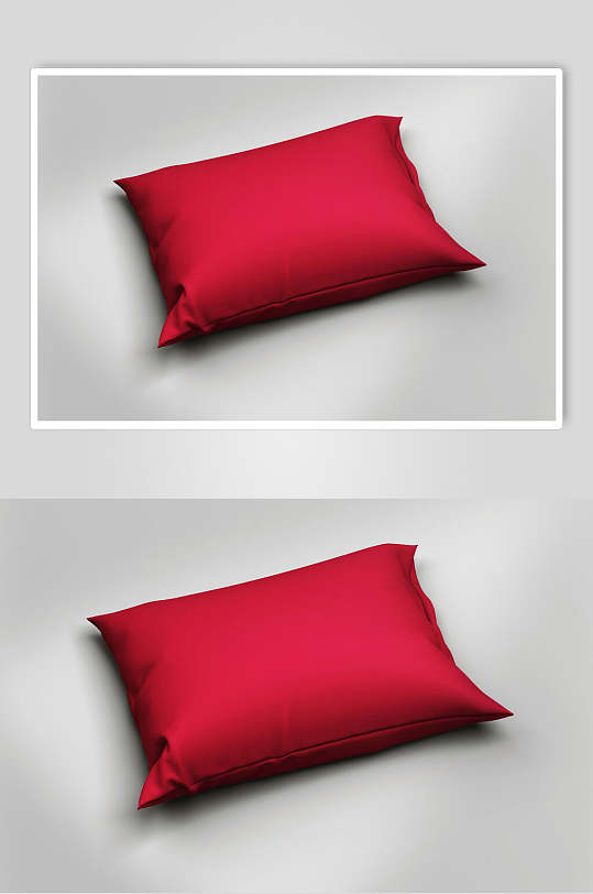 红灰简约时尚高端创意枕头床铺样机