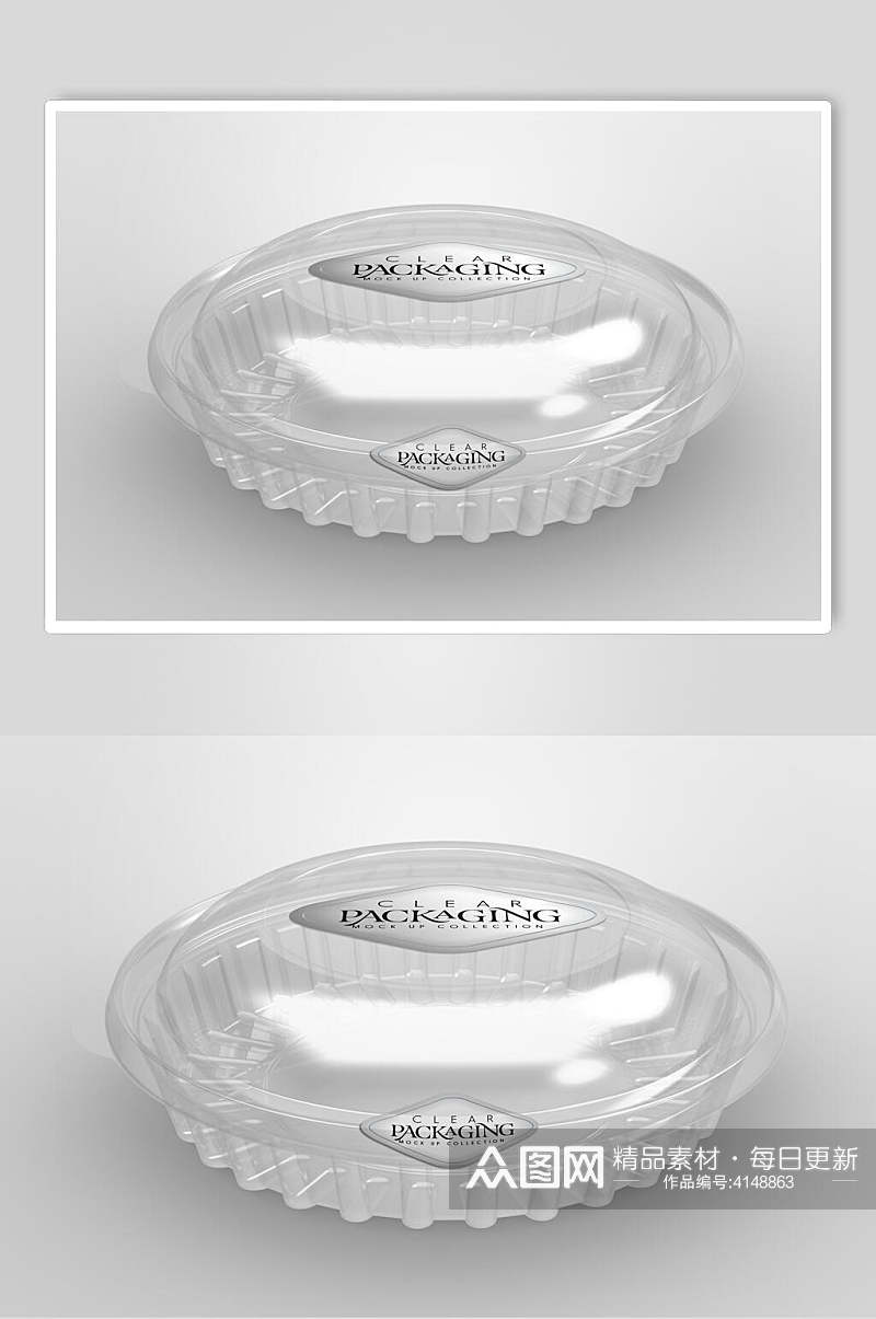 透明圆形塑料桶样机素材